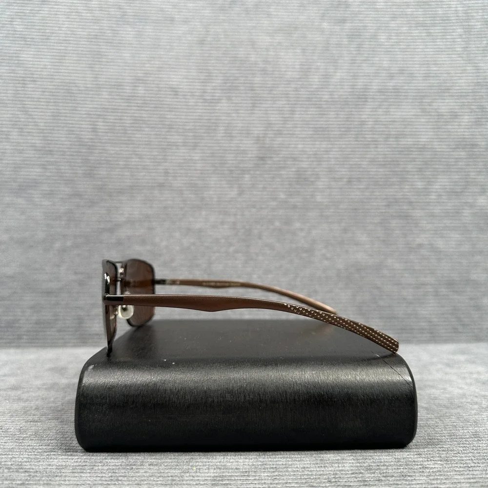 Foster Grant Rectangular Aviator Sunglasses Brown Metal Frame AL2172PL Y2k